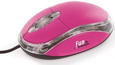 Souris optique filaire FUN CONNECTION rose